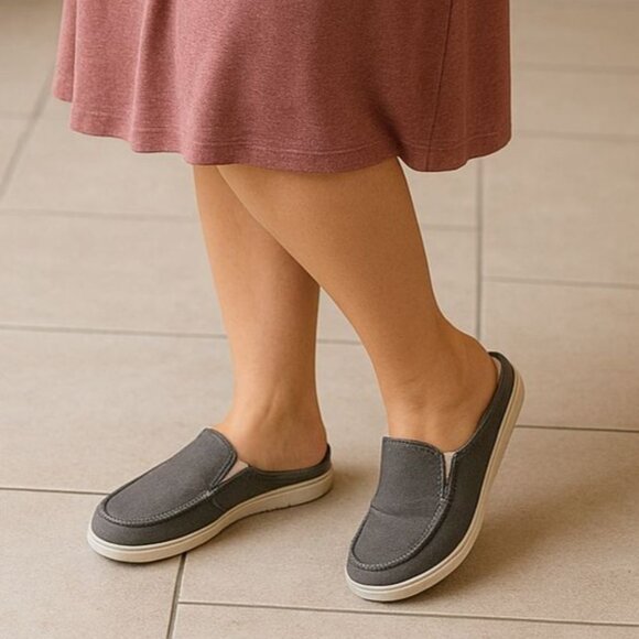 Colgo Womens Size 9 Mules Slip On Shoes Comfortable Gray Casual Canvas - Picture 3 of 12